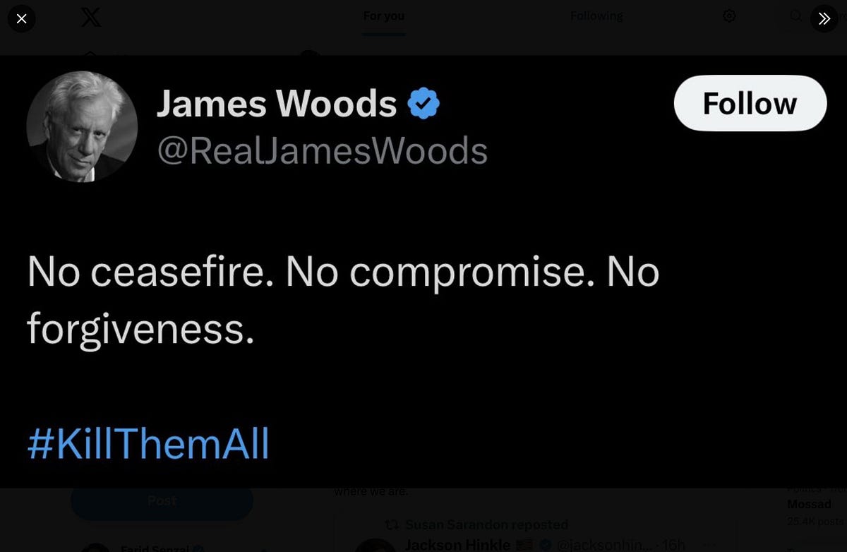 'All Gone': James Woods breaks down in tears recounting